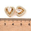 Brass Micro Pave Clear Cubic Zirconia Beads KK-S389-23G-3