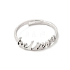 304 Stainless Steel Word Adjustable Ring RJEW-L107-026P-2