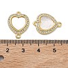Brass Micro Pave Cubic Zirconia Connector Charms KK-H256-13G-3