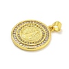 Rack Plating Brass Micro Pave Cubic Zirconia Pendants KK-C074-35G-2