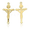 Nickel Free & Lead Free Golden Alloy Crucifix Cross Pendants for Easter Jewelry PALLOY-J219-056-NR-1