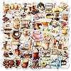 50Pcs Cartoon Coffee Paper Sticker STIC-C012-20-2
