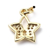 Brass Micro Pave Cubic Zirconia Charms ZIRC-F131-09G-2