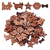 75Pcs 5 Styles 2-Hole Wooden Buttons BUTT-AR0001-15-1