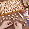 200Pcs 20 Styles Printed Lotus Wood Beads WOOD-PH0003-62-4