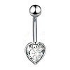 Clear Cubic Zirconia Belly Button Rings WG9960A-12-1