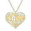 201 Stainless Steel Heart with Map Pendant Necklaces for Women FS-WGB4230-01-3