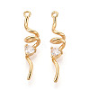 Brass Micro Pave Clear Cubic Zirconia Pendants KK-T078-01G-03-1