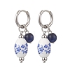 Oval 316 & 202 Stainless Steel Hoop Earrings EJEW-JE06734-01-3