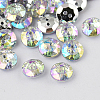 2-Hole Taiwan Acrylic Rhinestone Flat Round Buttons BUTT-F015-15mm-14-1