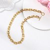 8MM 304 Stainless Steel Rectangle Link Chain Necklaces for Men Women NJEW-JN06084-1
