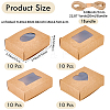 40Pcs 4 Styles Rectangle Kraft Paper Visible Window Jewelry Gift Boxes CON-BBC0001-15-2