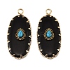 Natural Obsidian & Synthetic Turquoise Carved Pendants GG-CBA5963-02G-1