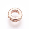 Brass Micro Pave Cubic Zirconia Beads ZIRC-E152-57-RS-2