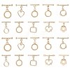 10Pcs 10 Styles Rack Plating Brass Toggle Clasps KK-CJ0002-04-1