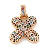 Brass Micro Pave Cubic Zirconia Pendants KK-C076-29X-G02-1