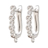 Brass Micro Pave Clear Cubic Zirconia Hoop Earrings Findings KK-K340-33P-1