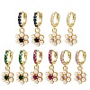 Brass Micro Pave Cubic Zirconia Hoop Earrings EJEW-S277-13G-2