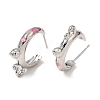 Brass Enamel Stud Earrings KK-CBA8324-23P-02-4