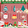 SUNNYCLUE 40Pcs 10 Styles Christmas Theme Opaque Resin Cabochons CRES-SC0002-56-2