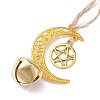 3Pcs 3 Colors Alloy Moon with Star Pendant Decoration HJEW-JM02415-6