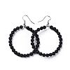 Natural Lava Rock Dangle Earrings EJEW-K077-A08-2