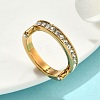 304 Stainless Steel Micro Pave Cubic Zirconia Finger Rings for Women RJEW-F205-01E-G-1