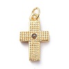 Cubic Zirconia Tiny Cross Charms KK-G363-03G-05-2