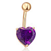 Brass Cubic Zirconia Belly Rings WGBA42D-05-2