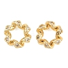 Twist Brass Clear Cubic Zirconia European Beads KK-B186-08G-1