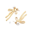 304 Stainless Steel ABS pearl Earrings EJEW-S226-05G-3