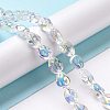 Transparent Electroplate Glass Beads Strands GLAA-C025-02D-2
