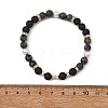 3Pcs 3 Styles Natural Lava Rock & Larvikite & Shell Pearl Beaded Stretch Bracelets for Kids BJEW-JB14097-5