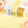 2 Rolls 2 Colors 6-Ply Round PET Metallic Thread MCOR-TA0001-03B-5