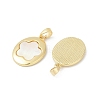 Brass Pave Natural White Shell Pendants KK-R213-02G-01-2