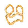 Ion Plating(IP) 304 Stainless Steel Wave Open Cuff Finger Rings for Women RJEW-S414-17B-G-2