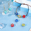10Pcs 5 Colors Handmade Lampwork Beads LAMP-FI0001-01-6