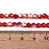 AB Color Plated Transparent Glass Beads Strands GLAA-G127-01-02C-2