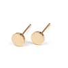 Brass Flat Round Stud Earrings for Women EJEW-G441-06E-G-4