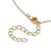 Natural Shell Word Mom Pendant Necklace with Golden Brass Cable Chains for Mother's Day NJEW-JN04151-01-6