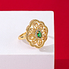 Geometric Brass Micro Pave Cubic Zirconia Finger Rings for Women GH1059-1-1