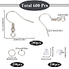 SUNNYCLUE 200Pcs 316 Surgical Stainless Steel Earring Hooks DIY-SC0024-18-2