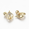 Brass Micro Pave Clear Cubic Zirconia Peg Bails Charms LS-KK-R117-010-NF-2