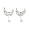 Brass Micro Pave Clear Cubic Zirconia Pendants KK-CBA6A75-39P-1