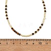 Natural Tiger Eye Faceted Round & Round Electroplate Synthetic Non-magnetic Hematite & Natural Pearl Beaded Necklaces NJEW-JN06549-01-4