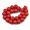 Spray Painted Natural Wood Beads Strands WOOD-S053-56D-2