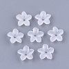 5-Petal Transparent Acrylic Bead Caps X-FACR-T001-06-1