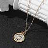 Brass Twelve Constellations Tarot Pendant Necklaces NJEW-Q006-01D-G-5