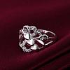Romantic Heart Brass Cubic Zirconia Finger Rings RJEW-BB13033-8S-4