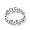 Non-Tarnish 304 Stainless Steel Hollow Out Leafy Branch Finger Ring for Women RJEW-B027-06P-2